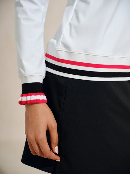 Navycore Ruffle Geribbelde Kraag Golf Polo Shirt UPF50+