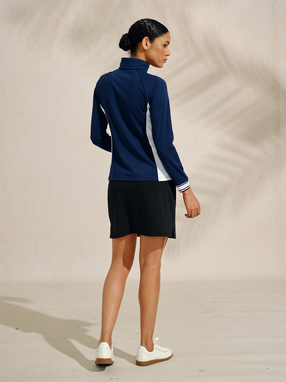 Navycore 長袖 カラーブロック クォータージップ UPF50+