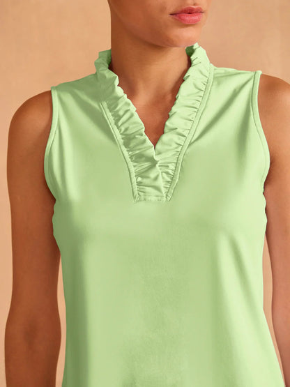 More Than Basic Ruffle V-Neck Tank Top UPF50+