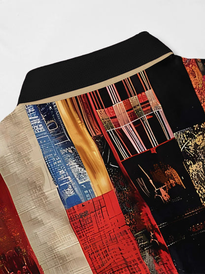 Polo da uomo con collo a costine non così classico UPF50+