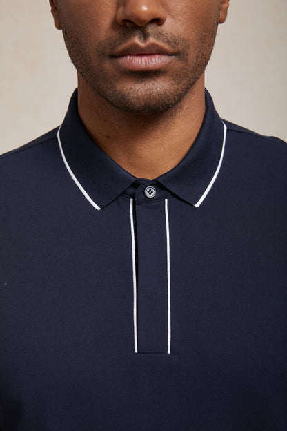 NaturalComfy Polo da Uomo con Rifiniture a Contrasto