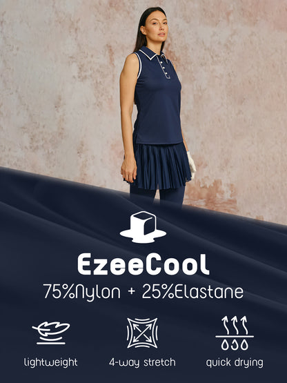 Navycore Sleeveless Color Block Golf Polo Shirt UPF50+