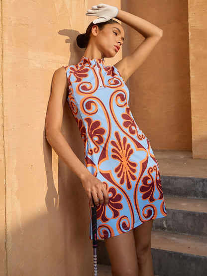 프리미엄 민소매 모크넥 드레스 UPF50+