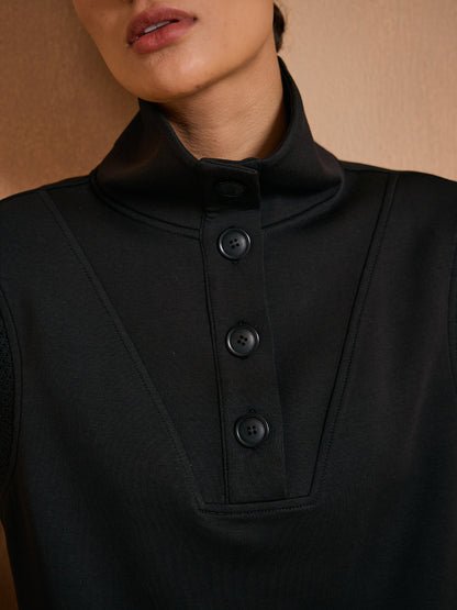 UltraSoft Wool Sleeveless High Funnel Neck Sweatshirt