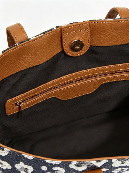 Leopard Jacquard Canvas Everyday Tote
