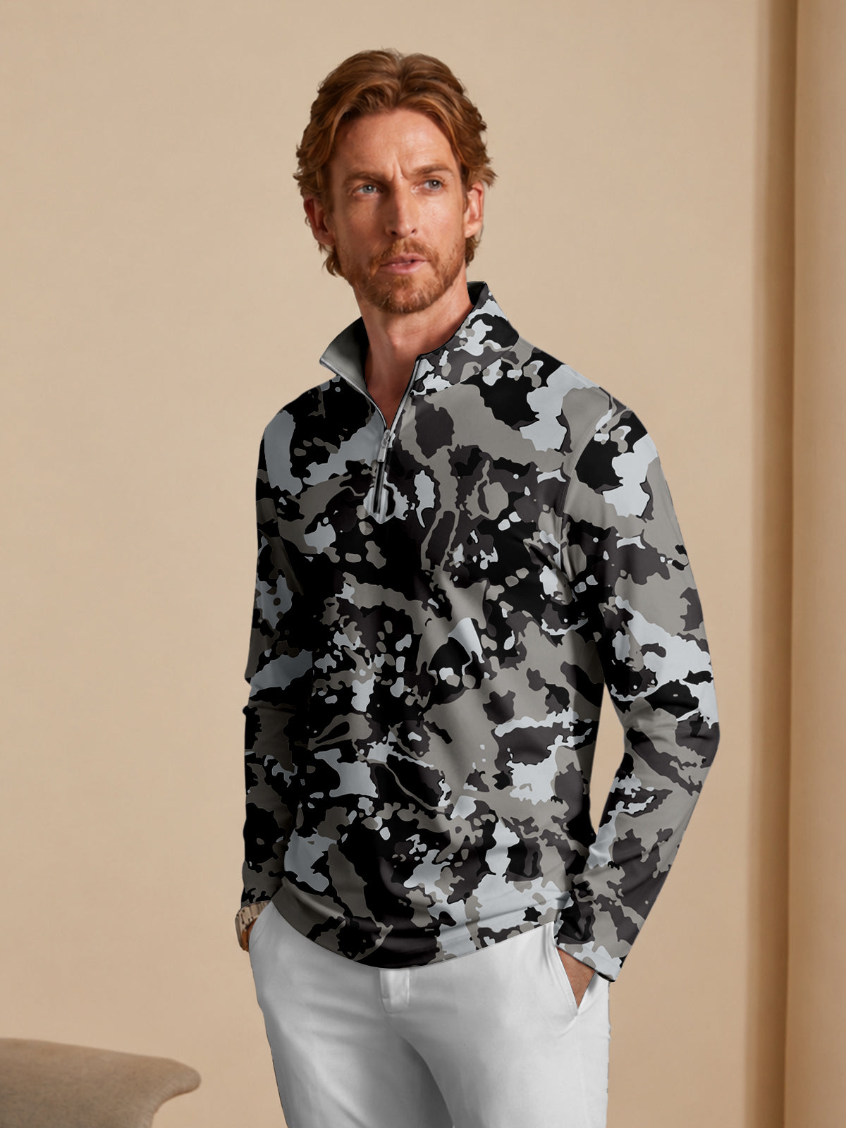 Inked Skins Men's Golf Shirt Quarterzip UPF50+