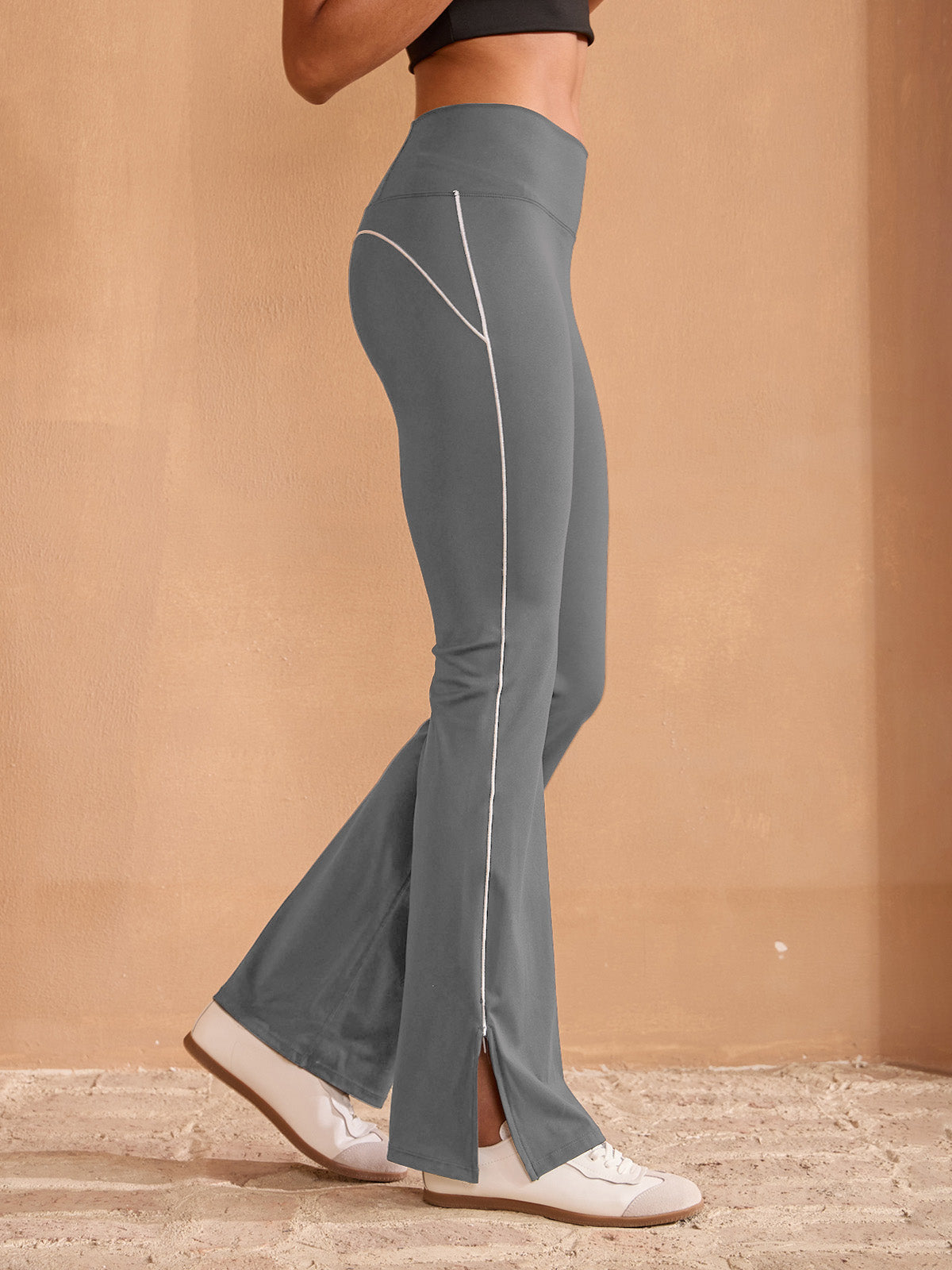 Mehr als Basic High Waist 35 Zoll Geschnittene Ausgestellte Hose