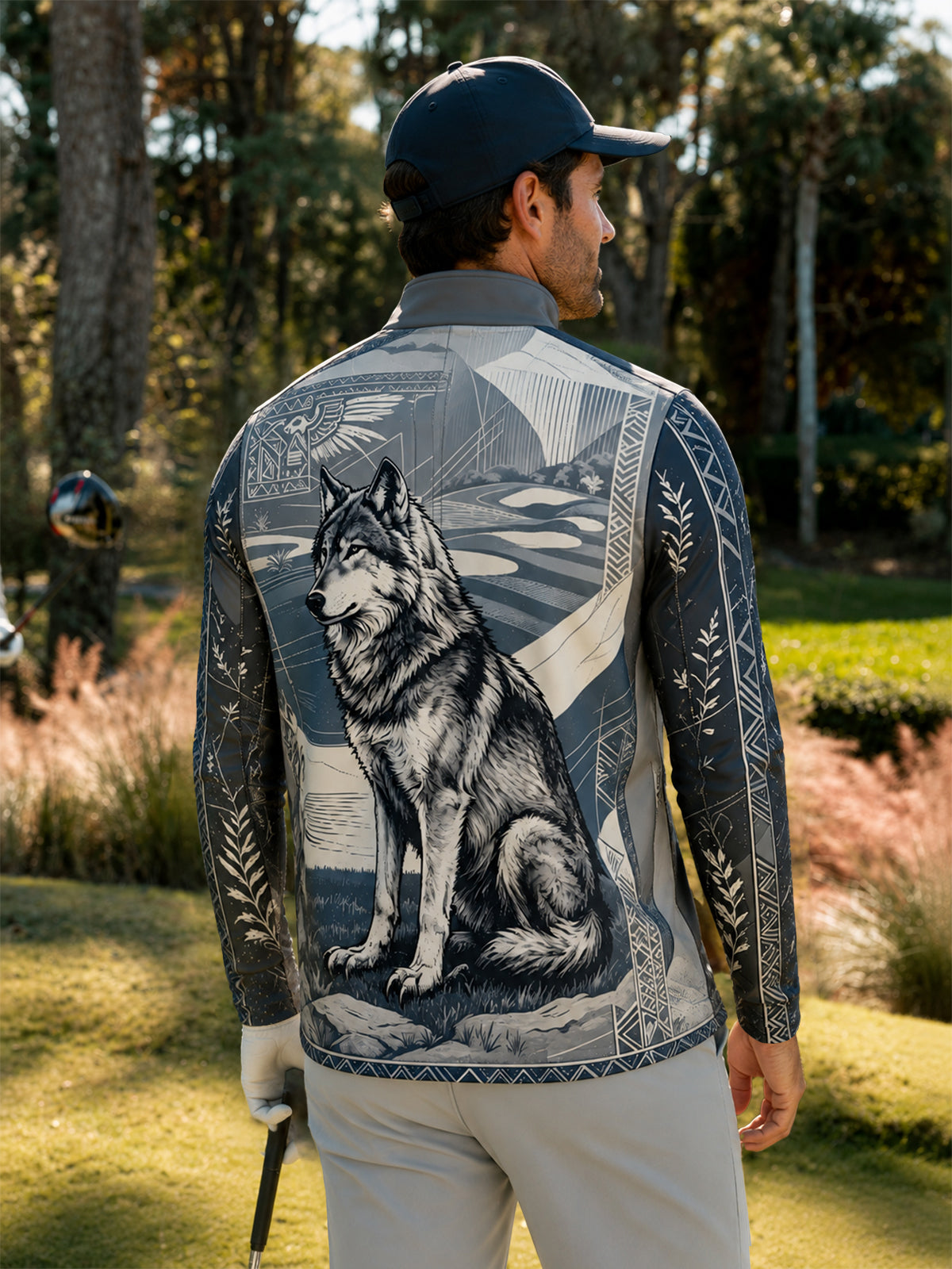 Wildlife Party Men's Golf Shirt Quarterzip UPF50+