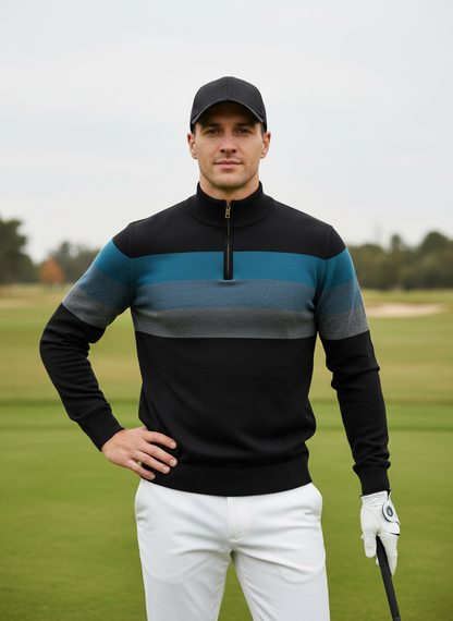 More Than Basic Men's Golf Quarter Zip Sweater