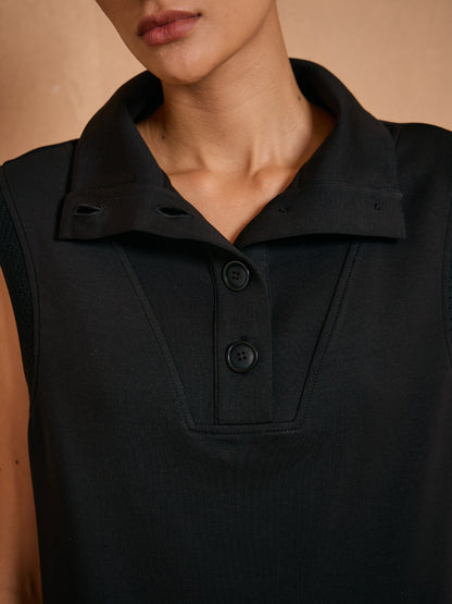 UltraSoft Wool Sleeveless High Funnel Neck Sweatshirt