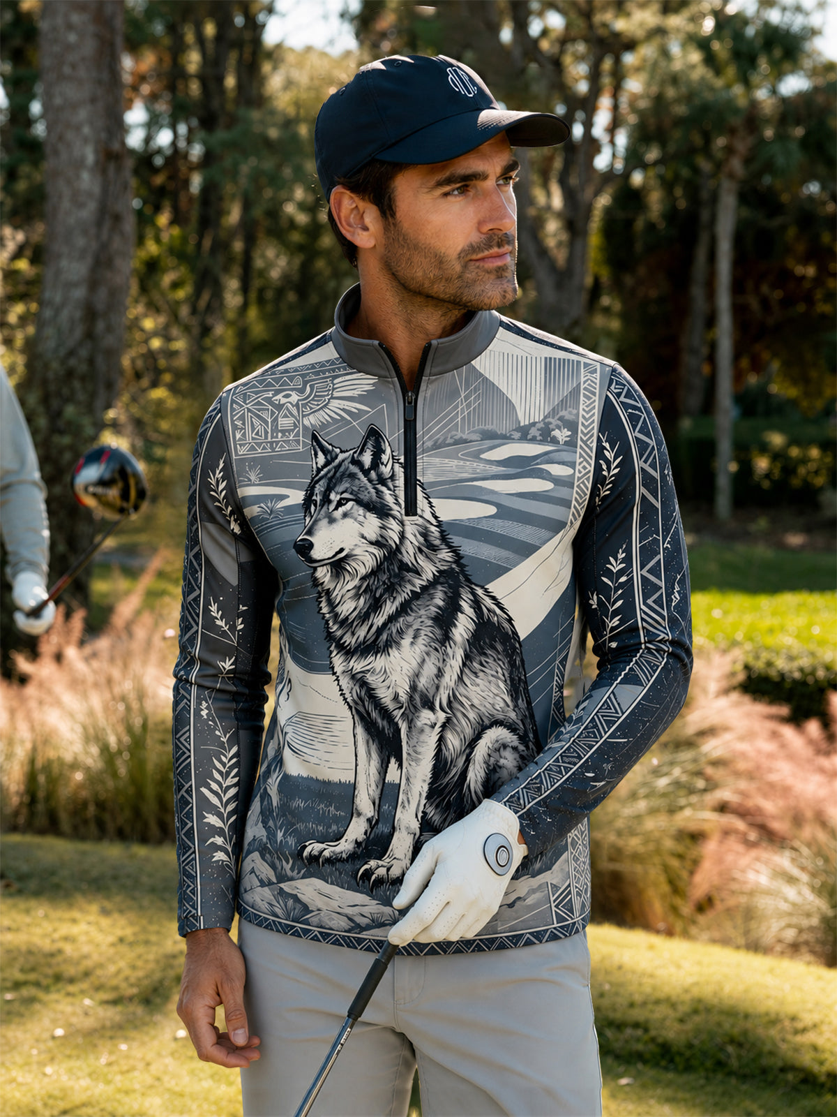 Wildlife Party Men's Golf Shirt Quarterzip UPF50+