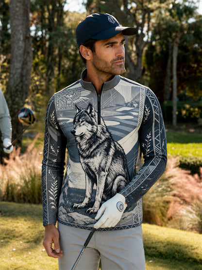 Wildlife Party Men's Golf Shirt Quarterzip UPF50+