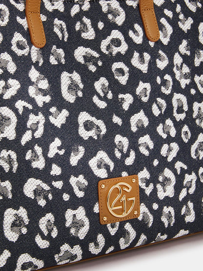 Leopard Jacquard Canvas Everyday Tote