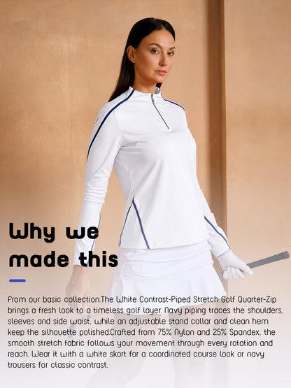 Navycore Long Sleeve Trimmed Mock Neck Golf Shirt