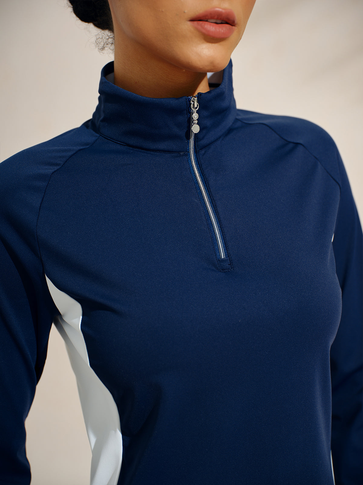 Navycore 長袖 カラーブロック クォータージップ UPF50+