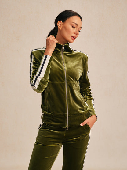 UltraSoft ベルベット長袖フルジップジャケット