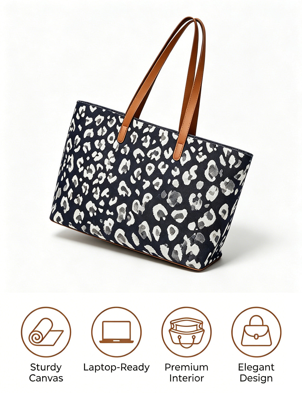 Leopard Jacquard Canvas Everyday Tote
