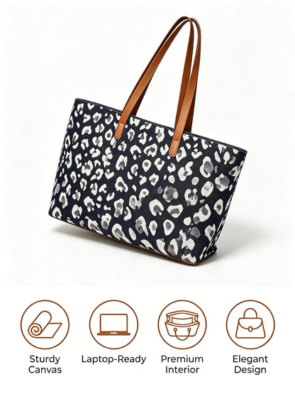 Leopard Jacquard Canvas Everyday Tote