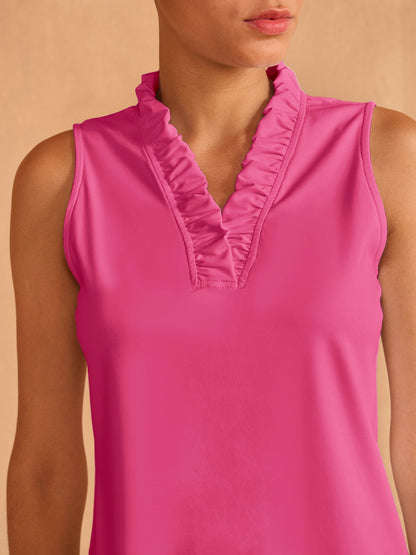 More Than Basic Ruffle V-Neck Tank Top UPF50+