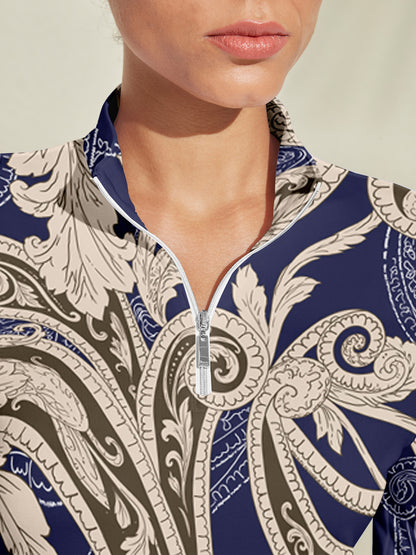 Pretty Feminine Silky Golf Shirt Quarterzip UPF50+