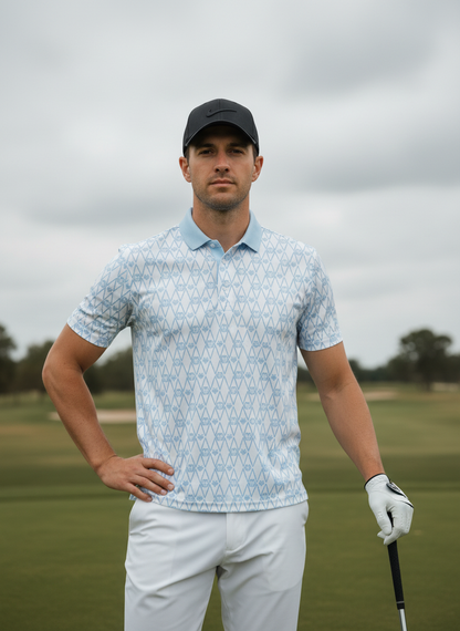 Hyper-prep Men's Ribbed Collar Polo Top UPF50+