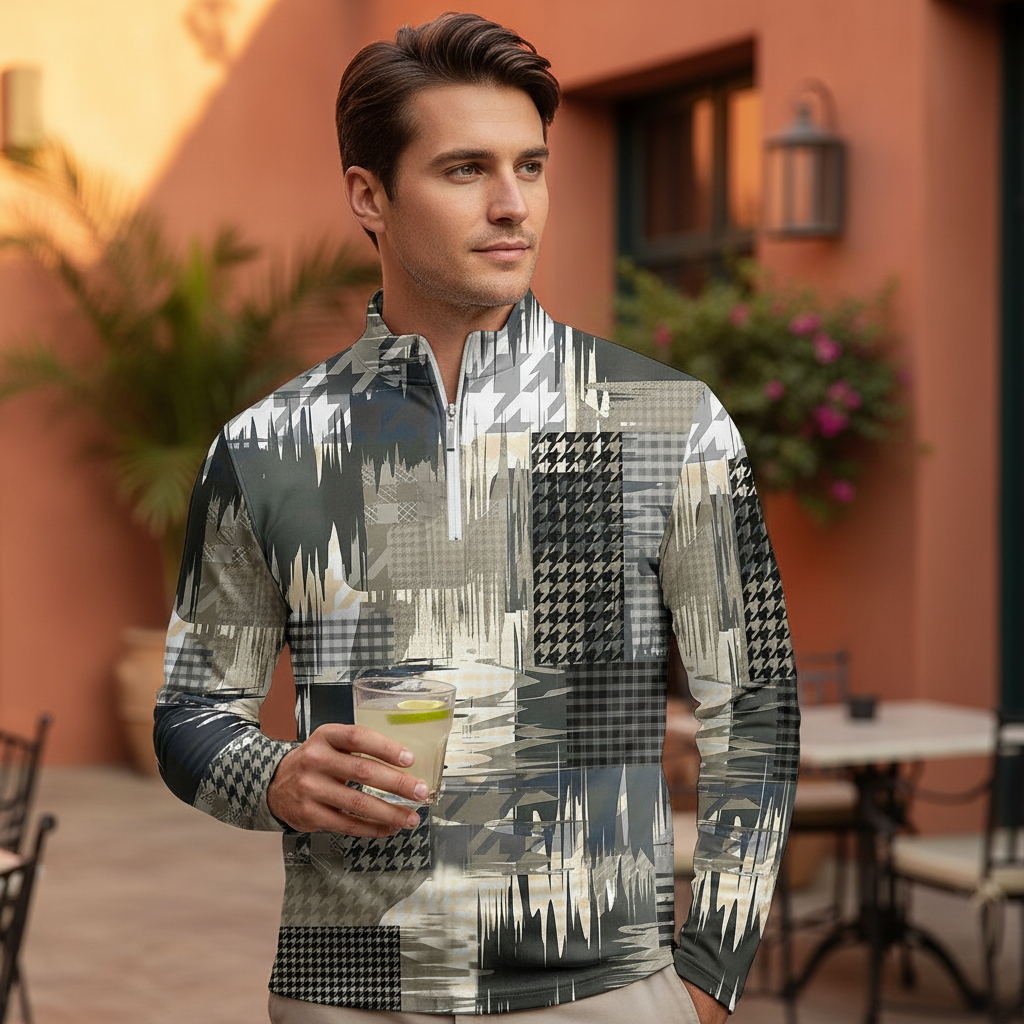 Not So Classic Polo da Golf Uomo con Mezza Cerniera UPF50+