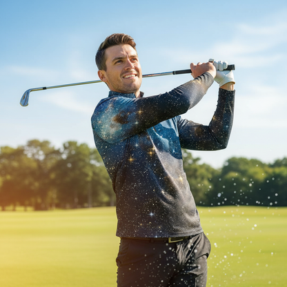 Inked Skins Polo da Golf Uomo con Mezza Cerniera UPF50+