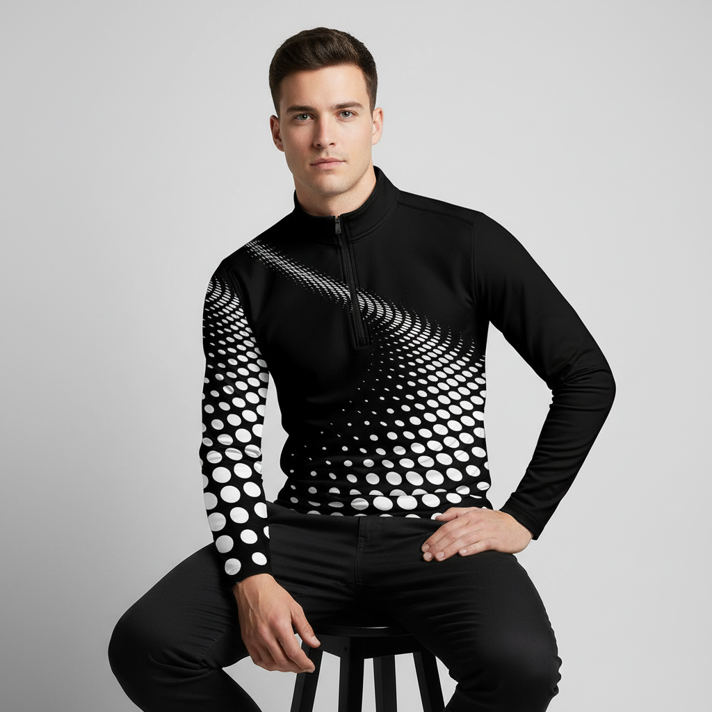 Air Brush Men's Golf Shirt Quarterzip UPF50+