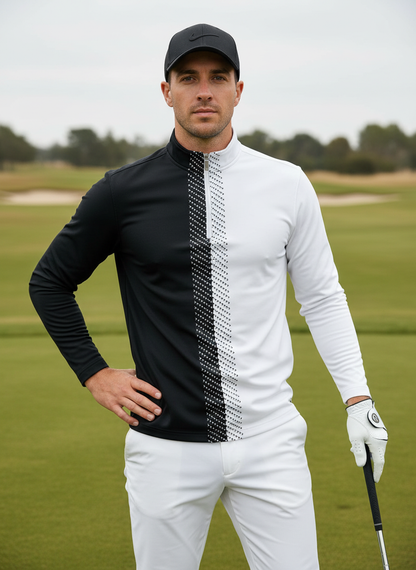 Not So Classic Camisa de Golf para Hombre con Cuello Cuarto Cremallera UPF50+