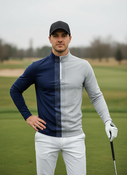 Not So Classic Camisa de Golf para Hombre con Cuello Cuarto Cremallera UPF50+