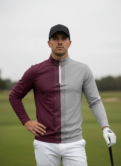 Not So Classic Camisa de Golf para Hombre con Cuello Cuarto Cremallera UPF50+