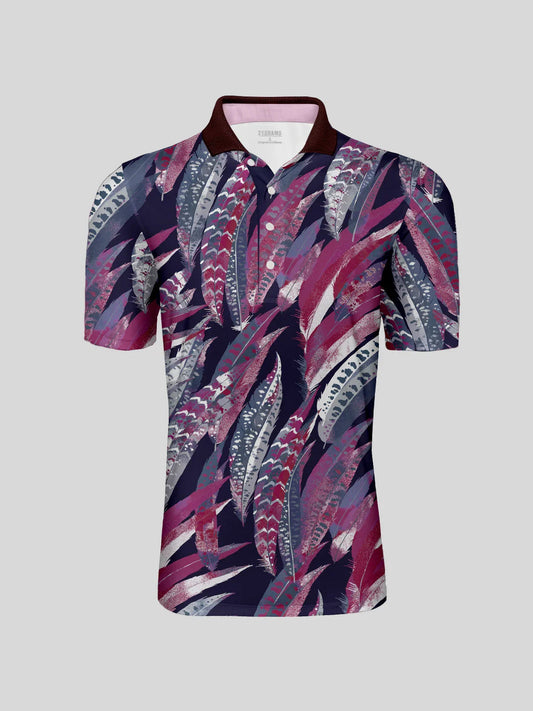 Polo para hombre Wildlife Party con cuello acanalado UPF50+