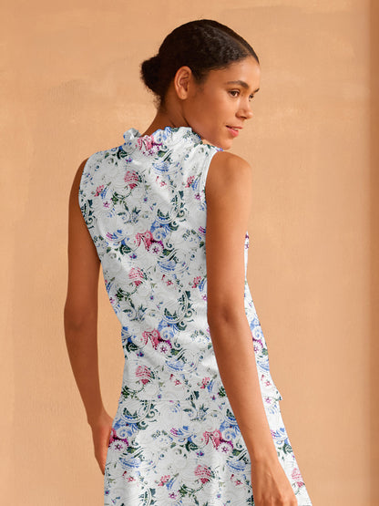 Pretty Feminine Ruffle V-Neck Tank Top UPF50+