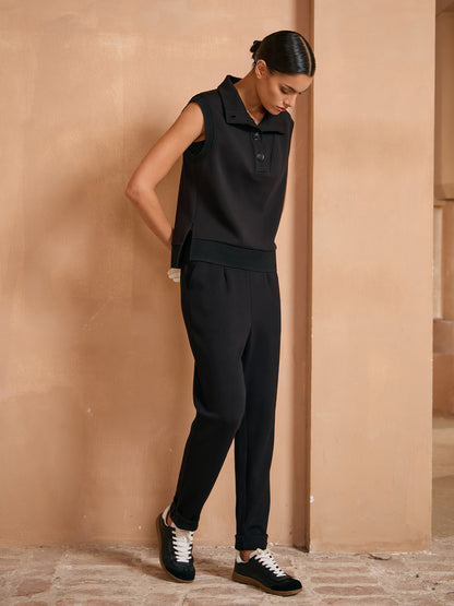 UltraSoft Wool Sleeveless High Funnel Neck Sweatshirt