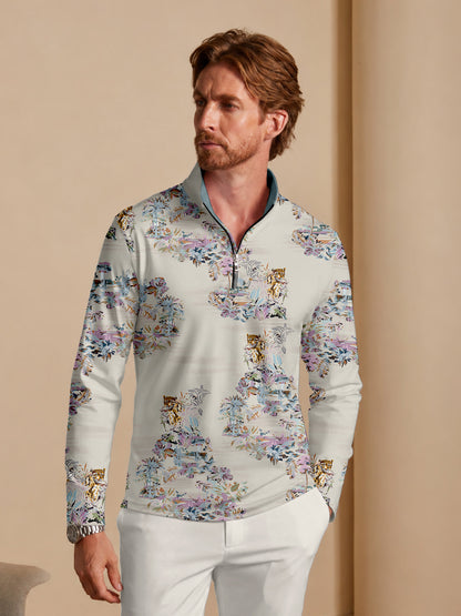 Botanical Energy Men's Golf Shirt Quarterzip UPF50+