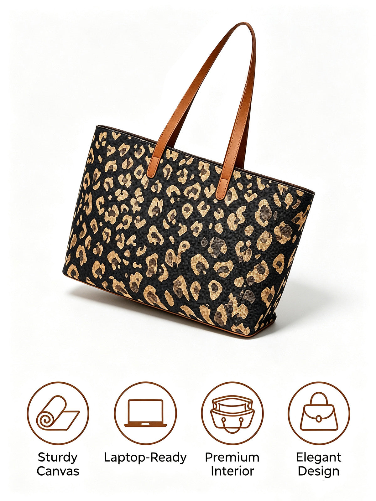 Leopard Jacquard Canvas Everyday Tote