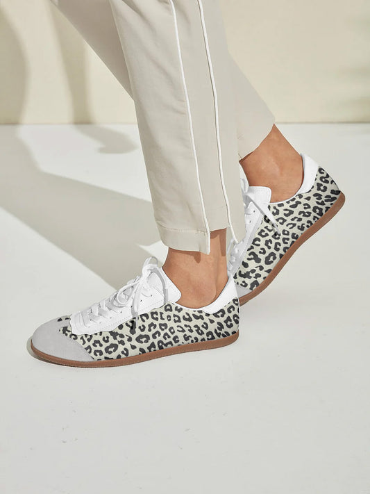 FitFlex レザー レトロ トレーナー スニーカー レディース