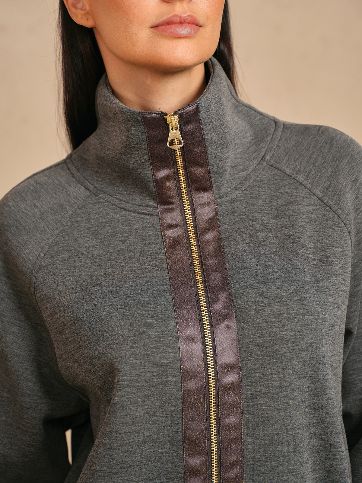 Chaqueta de manga larga UltraSoft con ribetes