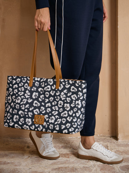 Leopard Jacquard Canvas Everyday Tote