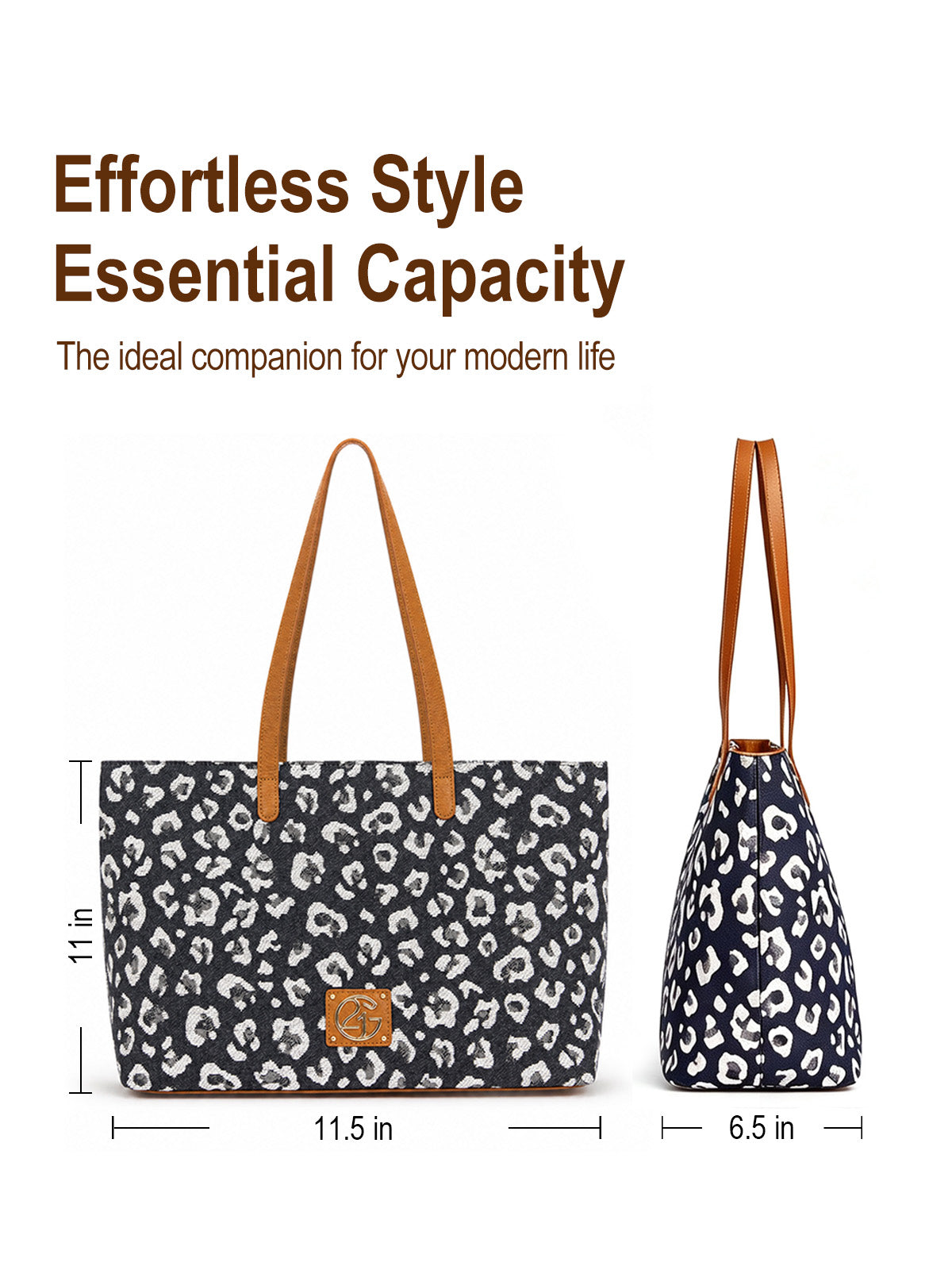 Leopard Jacquard Canvas Everyday Tote