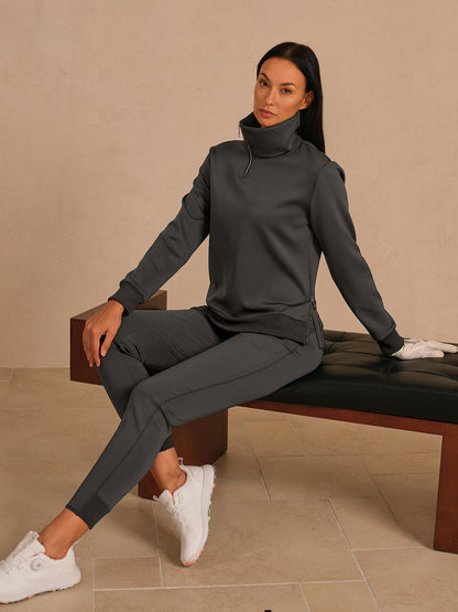 More Than Basic Asymmetrical Collar Golf Sweatshirt