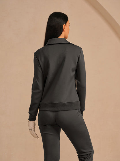 More Than Basic Asymmetrical Collar Golf Sweatshirt