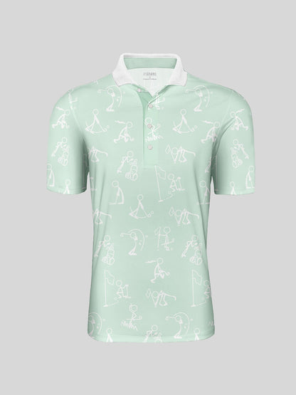 Hyper-prep Men's Ribbed Collar Polo Top UPF50+