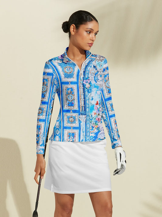 Bold Baroque Silky Golf Shirt Quarterzip UPF50+
