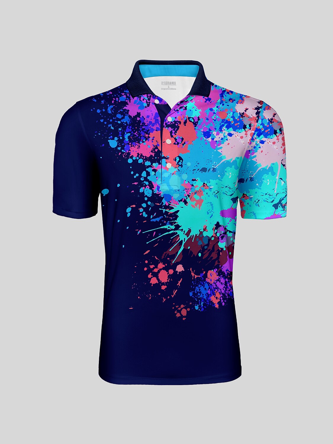 Inked Skins Men's Ribbed Collar Polo Top UPF50+