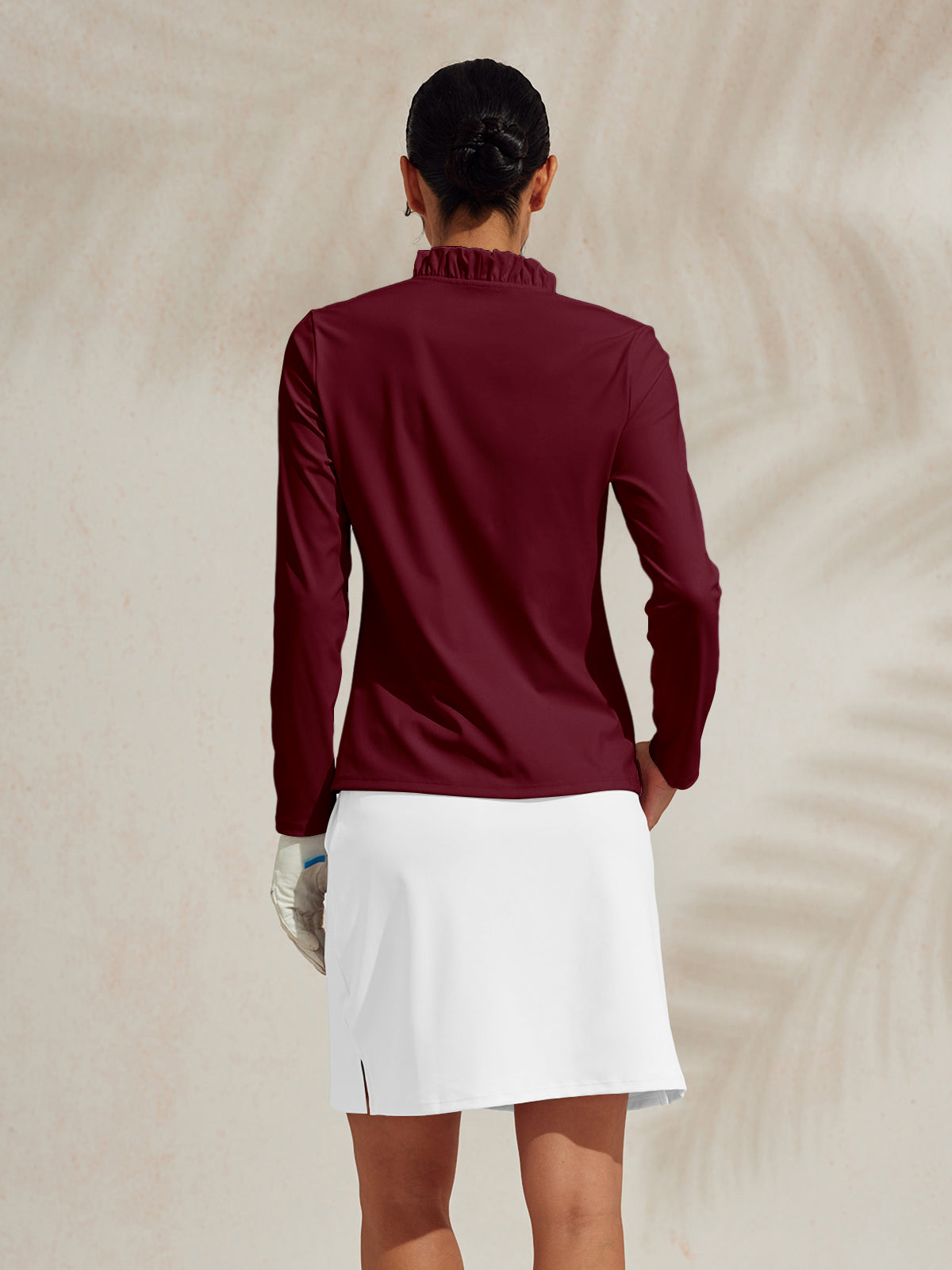 More Than Basic Polo Top con Volantes y Cuello en V UPF50+