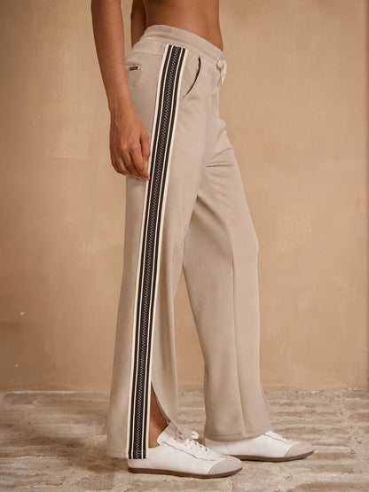 UltraSoft Stripe Trimmed Drawstring Wide Leg Pants