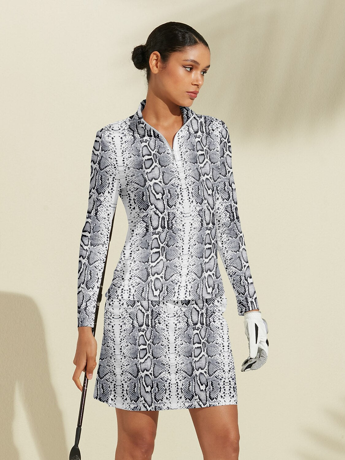 Wildlife Party Silky Golf Shirt Quarterzip UPF50+