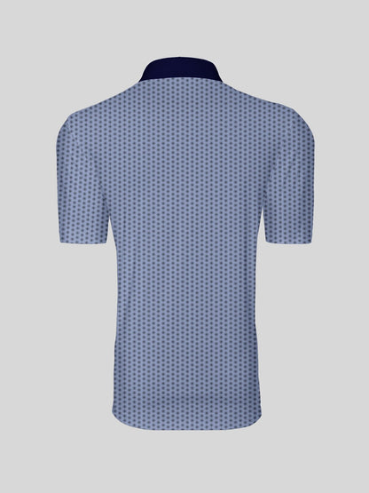 Playful Nautical Men's Ribbed Collar Polo Top UPF50+