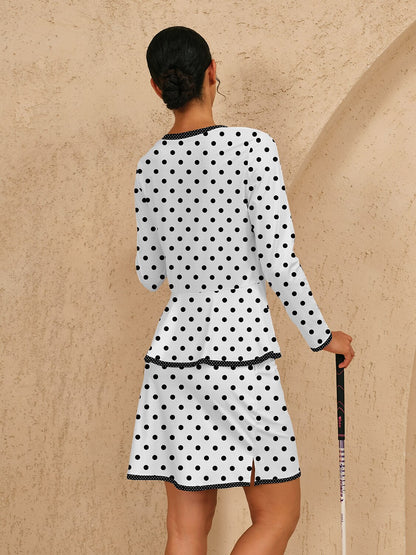 Hyper-prep Polo Top con Volantes Sedosos UPF50+